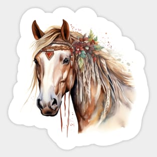 Watercolor Boho Horse #1 Sticker